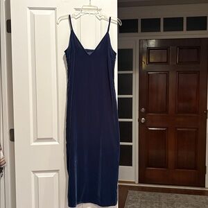 NWOT Old Navy velvet slip dress, size M, Smokey blue color